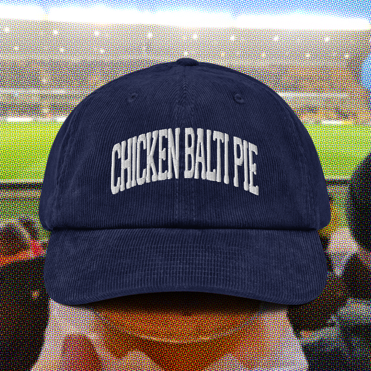 CHICKEN BALTI PIE Corduroy cap